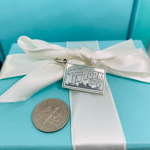 Tiffany and Company New York postcard charm 925 silver - Picture 3 of 4